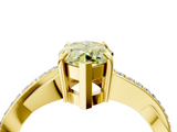 Yellow gold Fancy Yellow Marquise  Cut Diamond Twisted Band Engagement Ring with Prong Setting_7