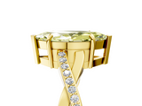 Yellow gold Fancy Yellow Marquise  Cut Diamond Twisted Band Engagement Ring with Prong Setting_8