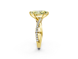 Yellow gold Fancy Yellow Marquise  Cut Diamond Twisted Band with Pavé Setting and Four-Prong Setting_2