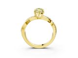 Yellow gold Fancy Yellow Marquise  Cut Diamond Twisted Band with Pavé Setting and Four-Prong Setting_3