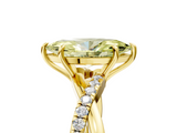 Yellow gold Fancy Yellow Marquise  Cut Diamond Twisted Band with Pavé Setting and Four-Prong Setting_5