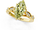 Yellow gold Fancy Yellow Marquise  Cut Diamond with Milgrain Marquise and Bezel Accents on a Solitaire Band with Prong Setting_1