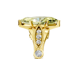 Yellow gold Fancy Yellow Marquise  Cut Diamond with Milgrain Marquise and Bezel Accents on a Solitaire Band with Prong Setting_5
