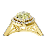 Yellow gold Fancy Yellow Marquise  Cut Double Halo Split Shank Diamond Ring with Prong Setting_34