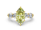 Yellow gold Fancy Yellow Marquise  Cut Five-Stone Prong Set Diamond Ring with Classic Band_29