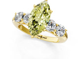 Yellow gold Fancy Yellow Marquise  Cut Five-Stone Prong Set Diamond Ring with Classic Band_30