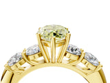 Yellow gold Fancy Yellow Marquise  Cut Five-Stone Prong Set Diamond Ring with Classic Band_33