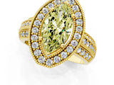 Yellow gold Fancy Yellow Marquise Cut Halo Diamond Engagement Ring with Pave Split Shank and Four-Prong Setting_1