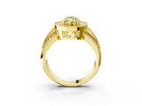 Yellow gold Fancy Yellow Marquise Cut Halo Diamond Engagement Ring with Pave Split Shank and Four-Prong Setting_3