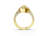 Yellow gold Fancy Yellow Marquise Cut Halo Diamond Engagement Ring with Split Shank Band and Four-Prong Setting_3