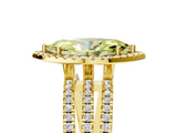 Yellow gold Fancy Yellow Marquise  Cut Halo Diamond Engagement Ring with Split Shank and Four-Prong Setting_5