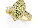 Yellow gold Fancy Yellow Marquise  Cut Halo Diamond Pave Band Ring with Four-Prong Setting_1