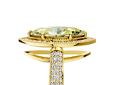 Yellow gold Fancy Yellow Marquise  Cut Halo Diamond Pave Band with Four-Prong Setting_5