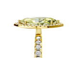 Yellow gold Fancy Yellow Marquise Cut Halo Diamond Pave Band with Prong Setting_5