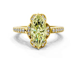 Yellow gold Fancy Yellow Marquise  Cut Halo Diamond Ring with Channel Set Band and Four-Prong Setting_30