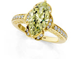 Yellow gold Fancy Yellow Marquise  Cut Halo Diamond Ring with Channel Set Band and Four-Prong Setting_31