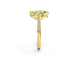 Yellow gold Fancy Yellow Marquise  Cut Halo Diamond Ring with Channel Set Band and Four-Prong Setting_32