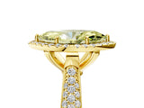 Yellow gold Fancy Yellow Marquise Cut Halo Diamond Ring with Pavé Band_5