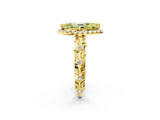 Yellow gold Fancy Yellow Marquise Cut Halo Diamond Solitaire with Filigree Band and Four-Prong Setting_2