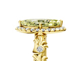 Yellow gold Fancy Yellow Marquise Cut Halo Diamond Solitaire with Filigree Band and Four-Prong Setting_5