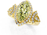Yellow gold Fancy Yellow Marquise Cut Halo Diamond Split Shank Engagement Ring with Four-Prong Setting_1