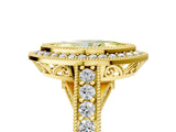 Yellow gold Fancy Yellow Marquise Cut Halo Diamond Split Shank Pave Ring_5