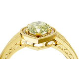 Yellow gold Fancy Yellow Marquise Cut Halo Diamond Split Shank Ring with Prong Setting_4