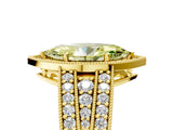 Yellow gold Fancy Yellow Marquise Cut Halo Diamond Split Shank Ring with Prong Setting_5