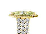 Yellow gold Fancy Yellow Marquise Cut Halo Pavé Diamond Engagement Ring with Split Shank and Four-Prong Setting_8