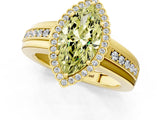 Yellow gold Fancy Yellow Marquise  Cut Halo Pave Band Four-Prong Ring_30