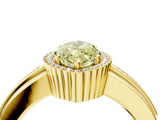 Yellow gold Fancy Yellow Marquise  Cut Halo Pave Band Four-Prong Ring_33