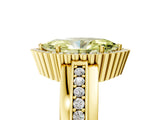 Yellow gold Fancy Yellow Marquise  Cut Halo Pave Band Four-Prong Ring_34