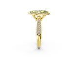 Yellow gold Fancy Yellow Marquise  Cut Halo Pave Band Four-Prong Setting Ring_2