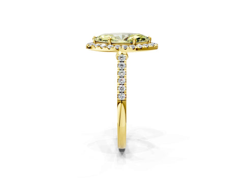 Yellow gold Fancy Yellow Marquise Cut Halo Pave Diamond Engagement Ring with Four-Prong Setting_2