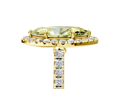 Yellow gold Fancy Yellow Marquise Cut Halo Pave Diamond Engagement Ring with Four-Prong Setting_5