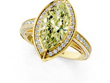 Yellow gold Fancy Yellow Marquise  Cut Halo Pave Split Shank Prong Setting Ring_33