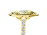 Yellow gold Fancy Yellow Marquise Cut Halo Round Diamond Pavé Band with Four-Prong Setting_8