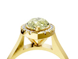 Yellow gold Fancy Yellow Marquise  Cut Halo Solitaire Engagement Ring with Square Band and Four-Prong Setting_70