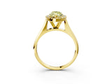 Yellow gold Fancy Yellow Marquise  Cut Halo Solitaire Engagement Ring with Square Band and Four-Prong Setting_80