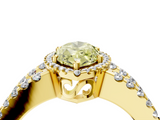 Yellow gold Fancy Yellow Marquise  Cut Halo Split Shank Diamond Ring with Four-Prong Setting_4