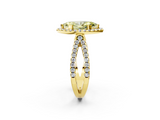 Yellow gold Fancy Yellow Marquise  Cut Halo Split Shank Pave Set Ring_2