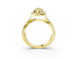 Yellow gold Fancy Yellow Marquise  Cut Halo Split Shank Pave Set Ring_3