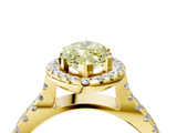Yellow gold Fancy Yellow Marquise  Cut Halo Split Shank Pave Set Ring_4