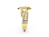 Yellow gold Fancy Yellow Marquise  Cut Halo Split Shank Prong Setting Ring_14