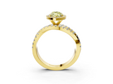 Yellow gold Fancy Yellow Marquise  Cut Halo Split Shank Prong Setting Ring_3
