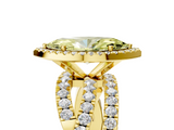Yellow gold Fancy Yellow Marquise  Cut Halo Split Shank Prong Setting Ring_5