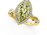 Yellow gold Fancy Yellow Marquise  Cut Halo Twisted Band Four-Prong Ring_1