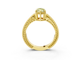 Yellow gold Fancy Yellow Marquise  Cut Milgrain Channel Set Engagement Ring with Solitaire Prong Setting_3