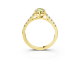 Yellow gold Fancy Yellow Marquise  Cut Pavé Band Solitaire Ring with Four-Prong Setting_3