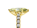 Yellow gold Fancy Yellow Marquise  Cut Pavé Band Solitaire Ring with Four-Prong Setting_5